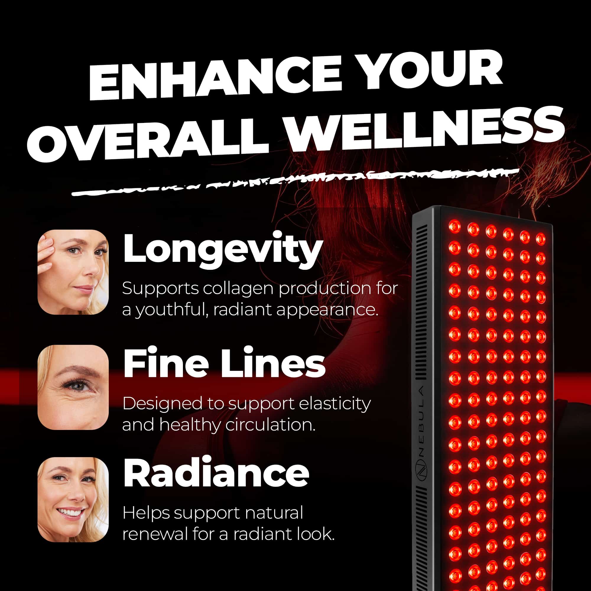 Nebula LED Red Light Therapy Lamp for Face & Body 660/850nm (600W) Nebula LED Red Light Therapy Lamp 600W