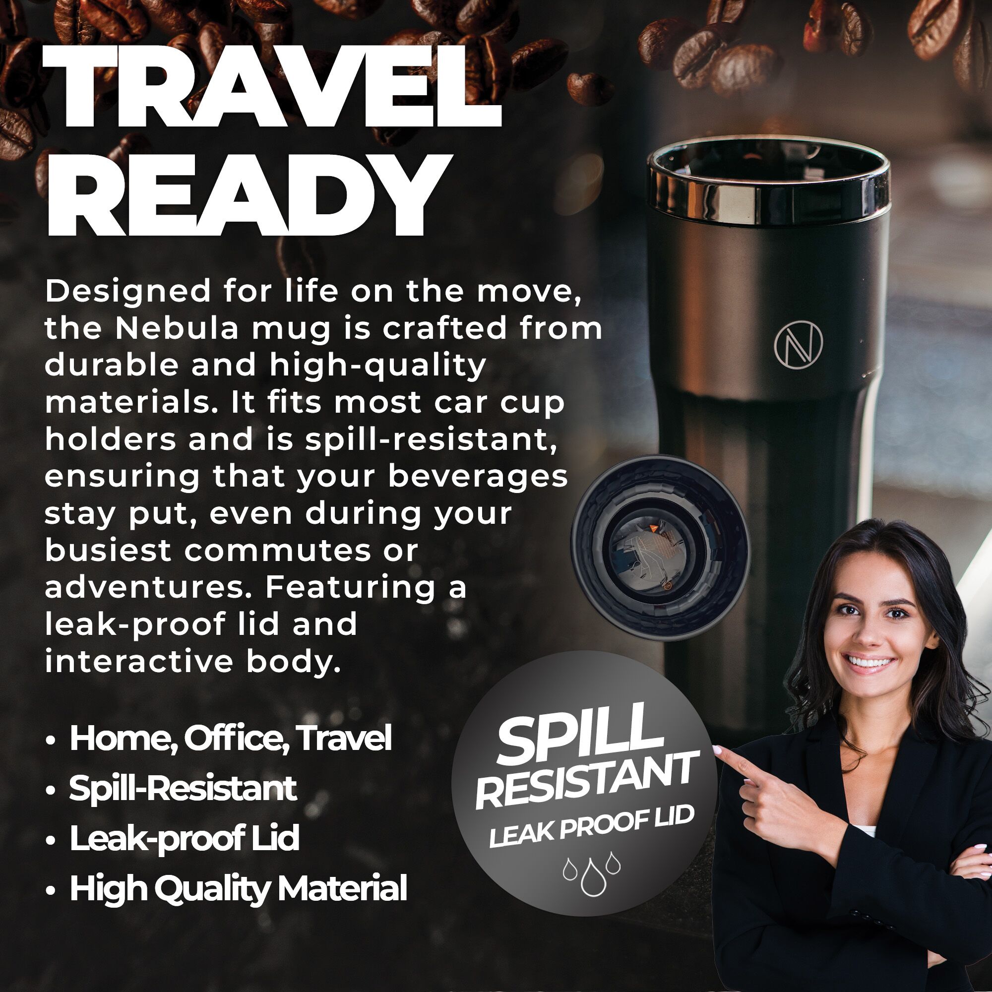 Nebula Smart Temperature Controlled Travel Mug - 355ml Nebula Temperature Controlled Travel Mug