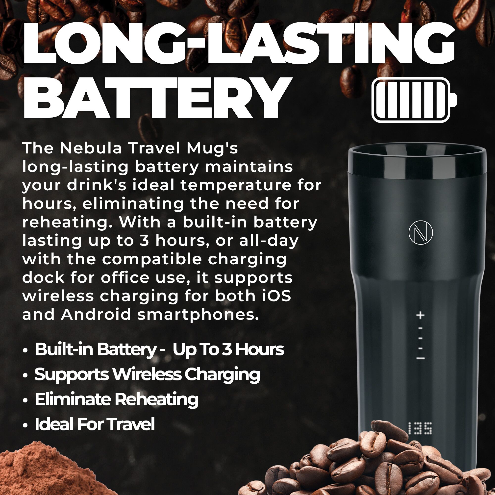 Nebula Smart Temperature Controlled Travel Mug - 355ml Nebula Temperature Controlled Travel Mug
