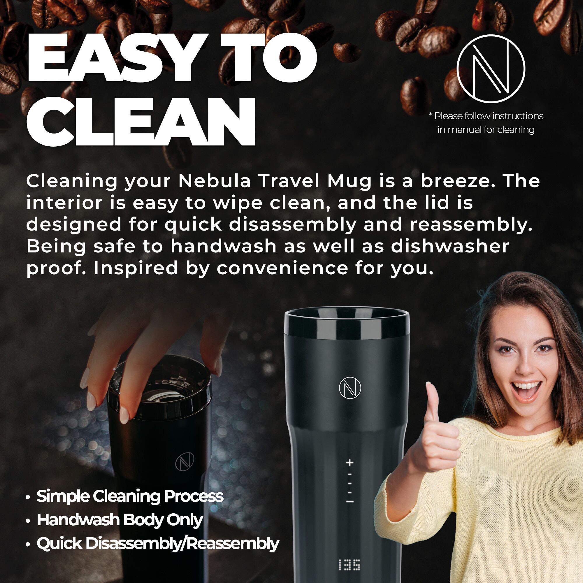 Nebula Smart Temperature Controlled Travel Mug - 355ml Nebula Temperature Controlled Travel Mug