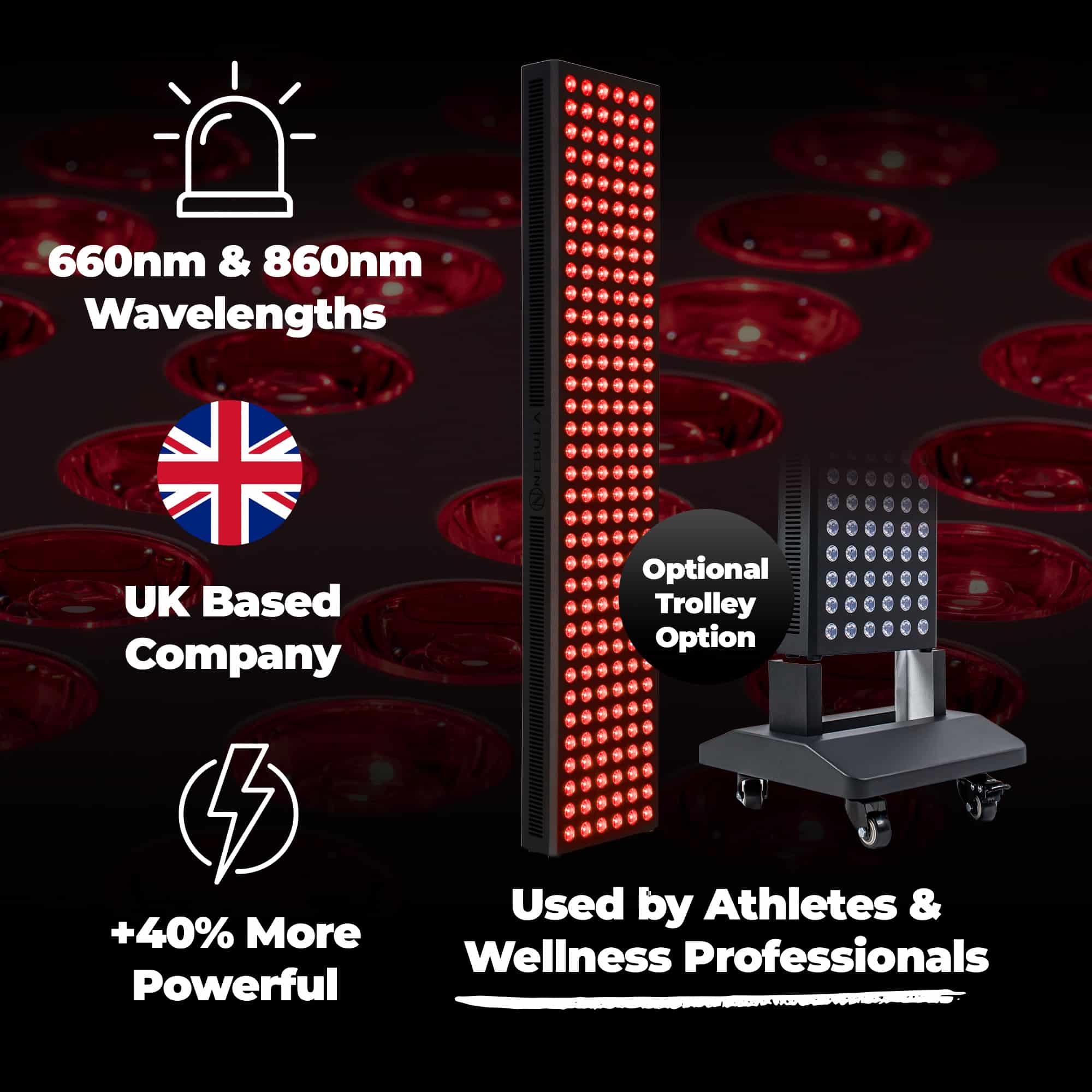 Nebula LED Red Light Therapy Device for Face & Body 660/850nm (1020W) Nebula LED Red Light Therapy Lamp 1020W Enhance Wellness