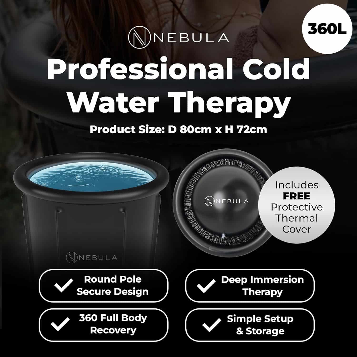 Nebula Cold Plunge Tub Nebula Cold Plunge Tub 360L