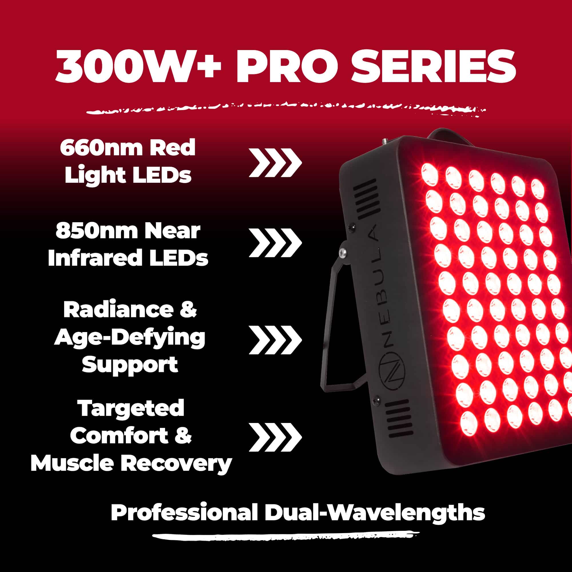 Nebula LED Red Light Therapy Device for Face & Body 660/850nm (300W) 300w therapy red light device