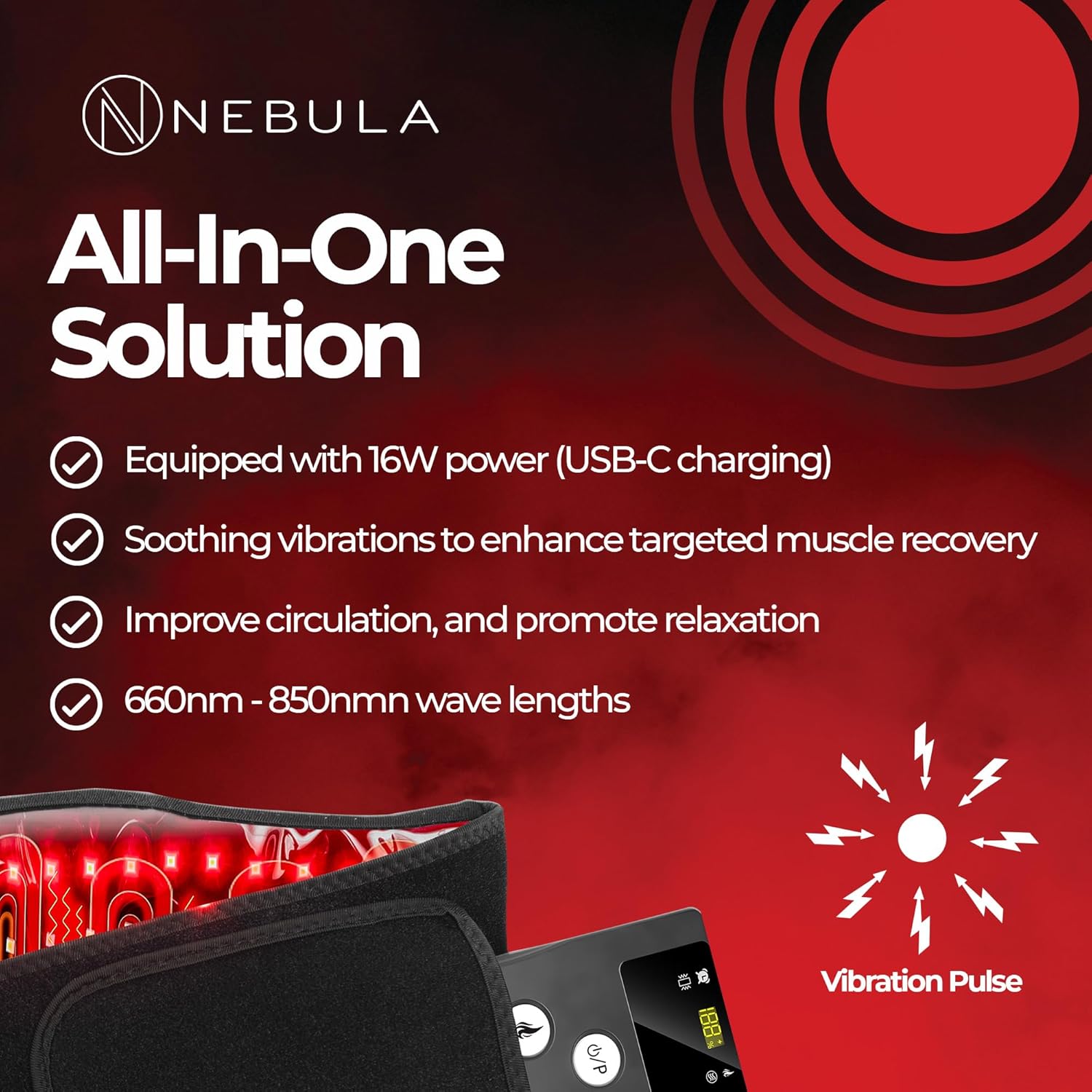 Nebula Red Light Therapy Vibration Belt Nebula Red Light Therapy Vibration Belt